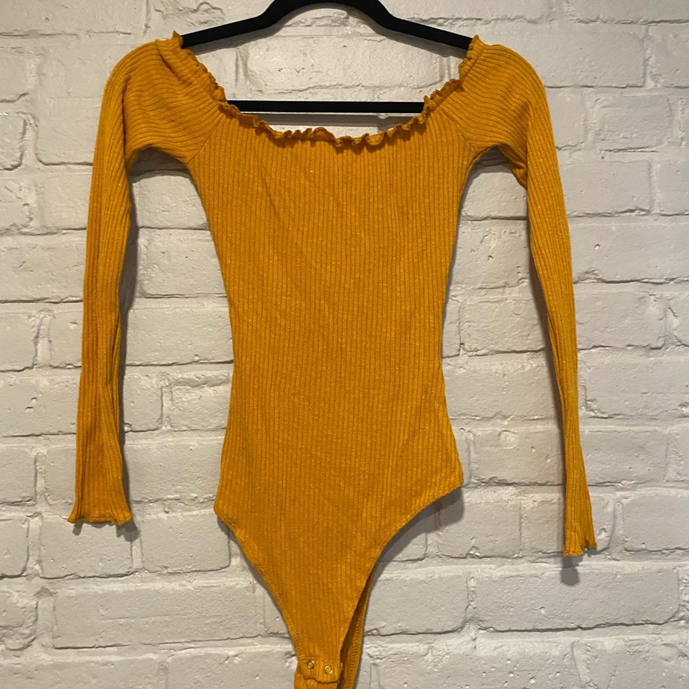 Mustard Off the Shoulder Bodysuit